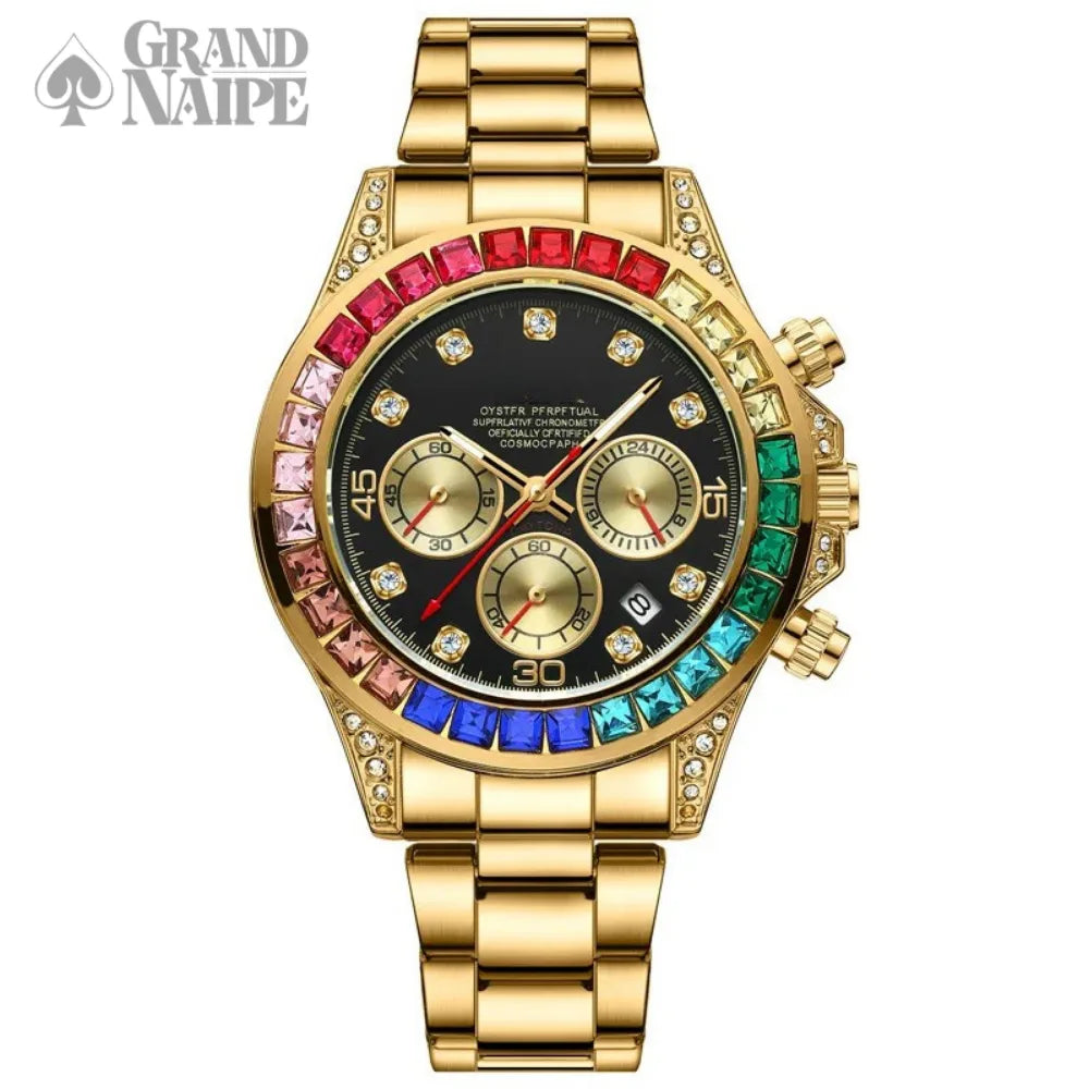 Relógio Cronógrafo Grand Naipe – Stone Golden