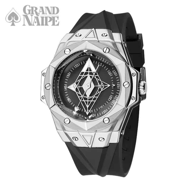 Relógio Masculino Prateado Grand Naipe – A Hora da Ascensão