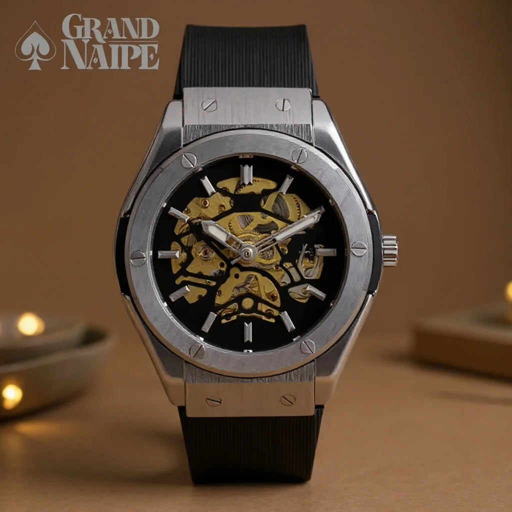 Relógio Masculino Prateado Grand Naipe - Grand Estilo