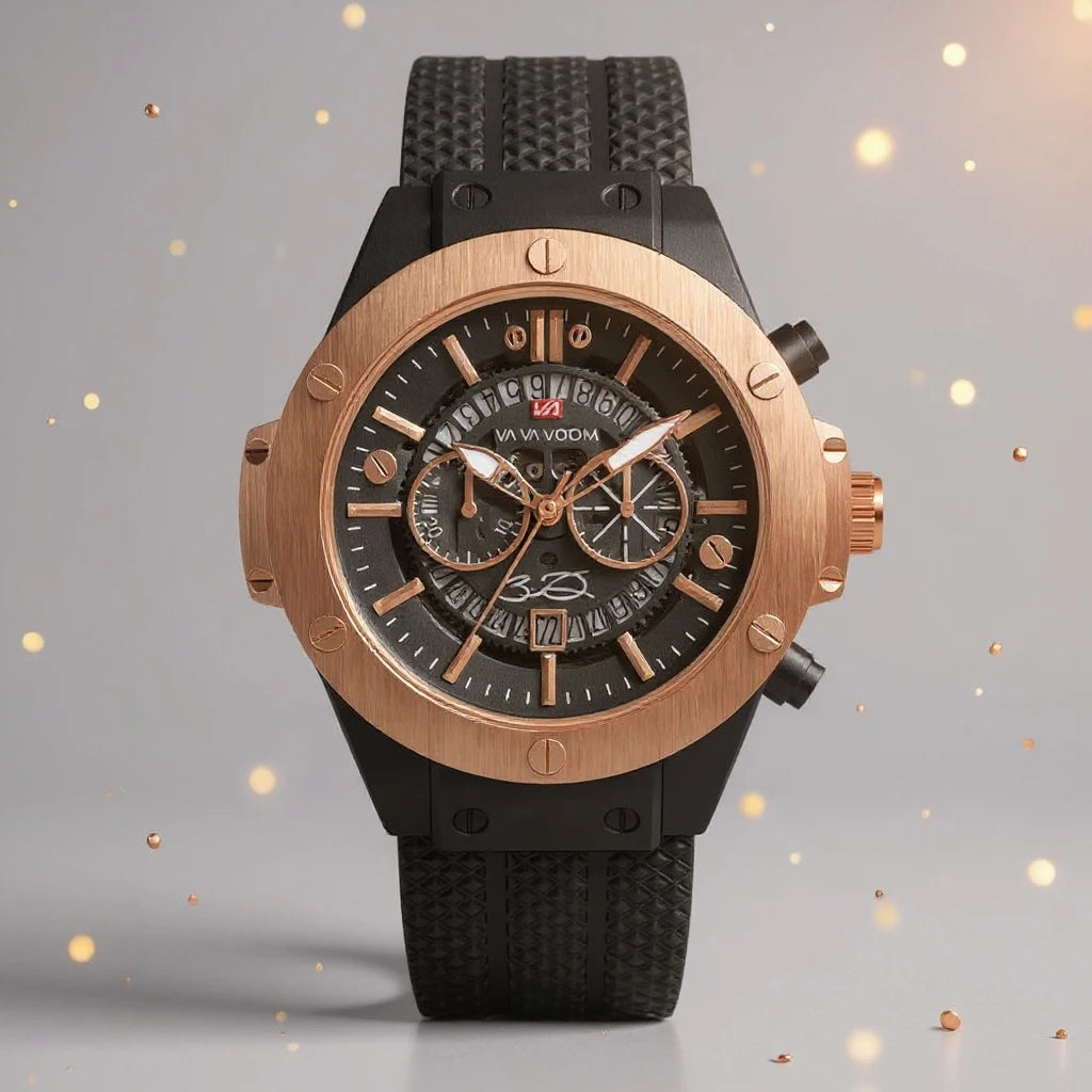 Relógio Masculino Dourado e Preto Grand Naipe - Eclipse do Poder