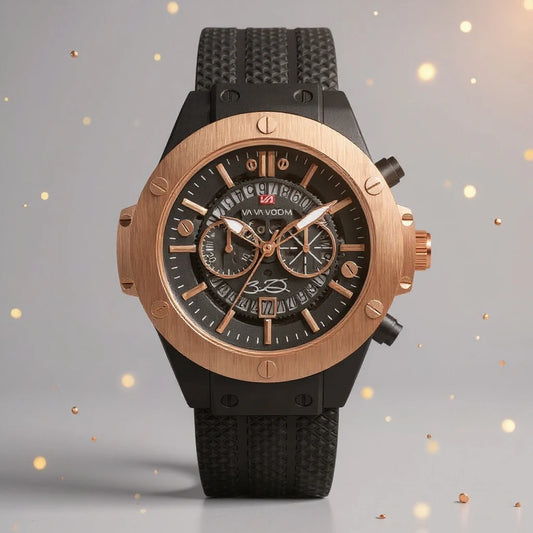 Relógio Masculino Dourado e Preto Grand Naipe - Eclipse do Poder