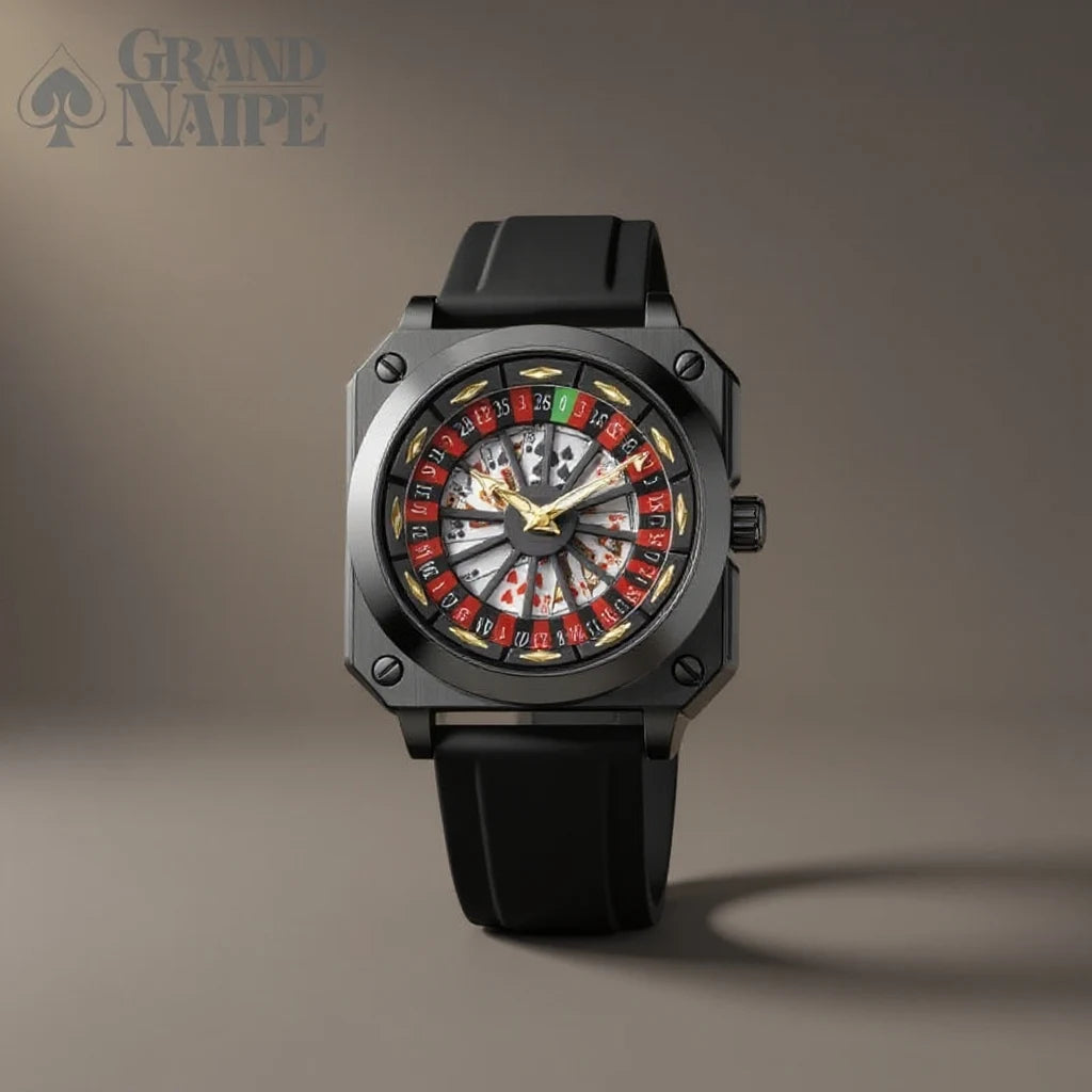 Relógio Masculino Preto Grand Naipe – Roleta do Tempo