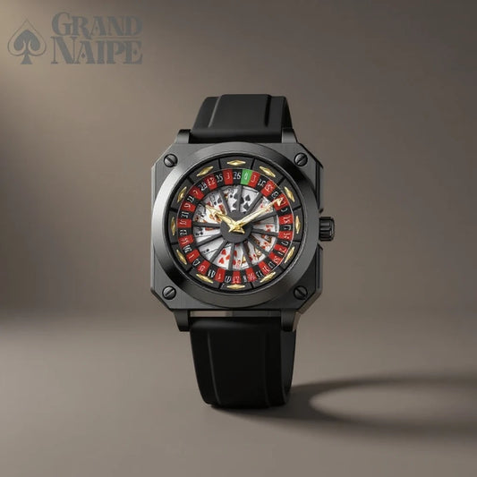 Relógio Masculino Preto Grand Naipe – Roleta do Tempo