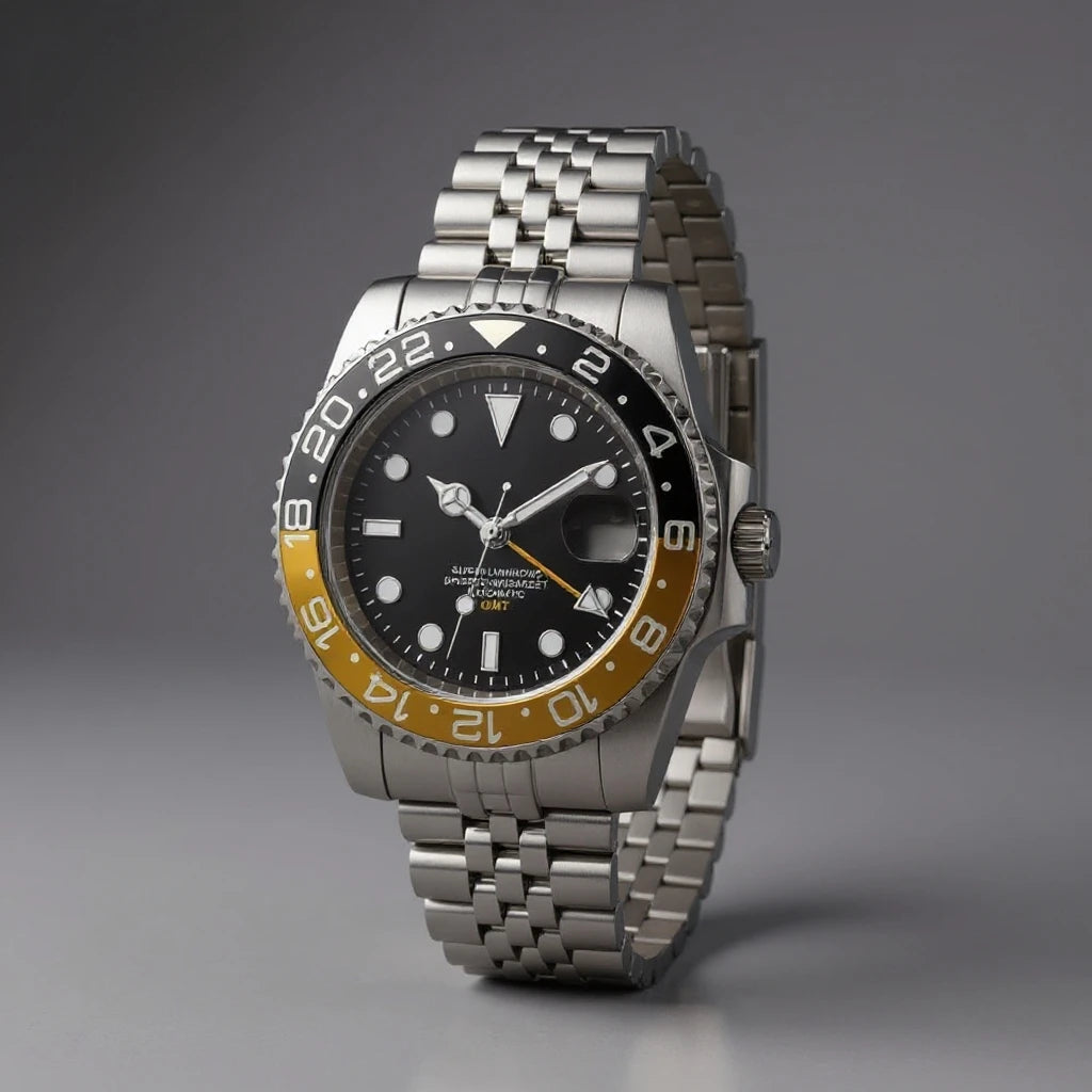 Relógio Masculino Grand Naipe – Date Preto e Amarelo