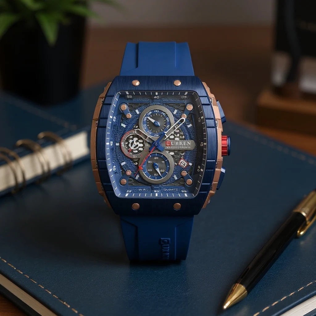 Relógio Cronógrafo Grand Naipe – Curren Blue