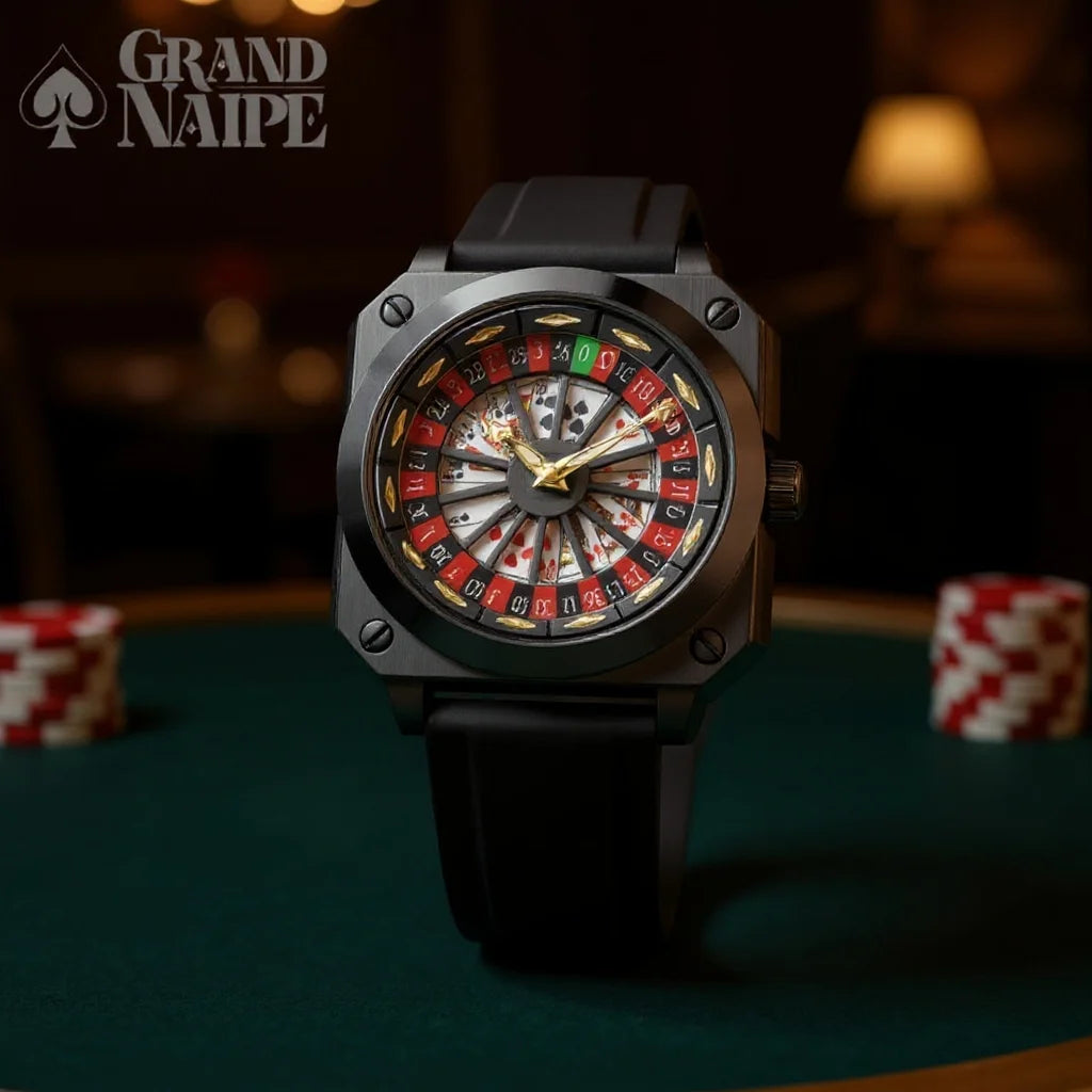 Relógio Masculino Preto Grand Naipe – Roleta do Tempo