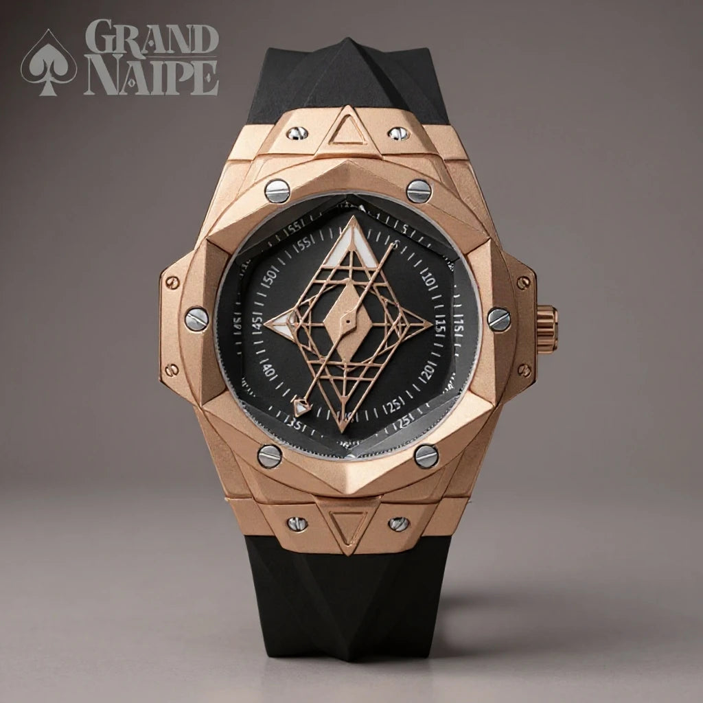 Relógio Masculino Dourado Grand Naipe – A Hora da Ascensão