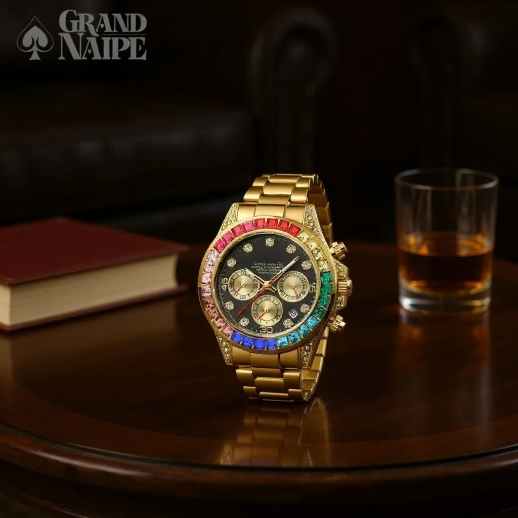 Relógio Cronógrafo Grand Naipe – Stone Golden