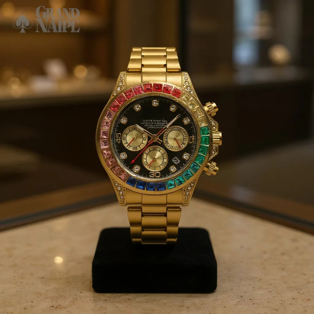 Relógio Cronógrafo Grand Naipe – Stone Golden