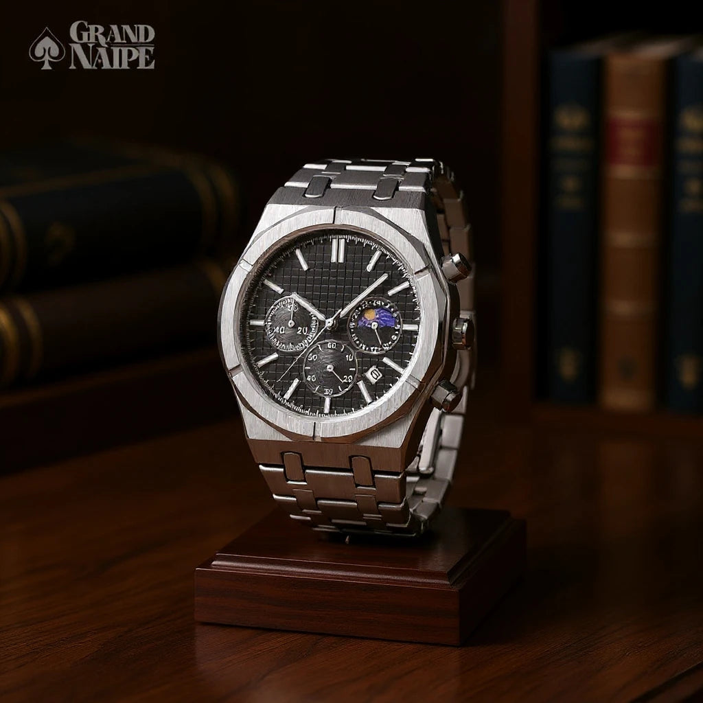 Relógio Cronógrafo Grand Naipe – Fases da Lua