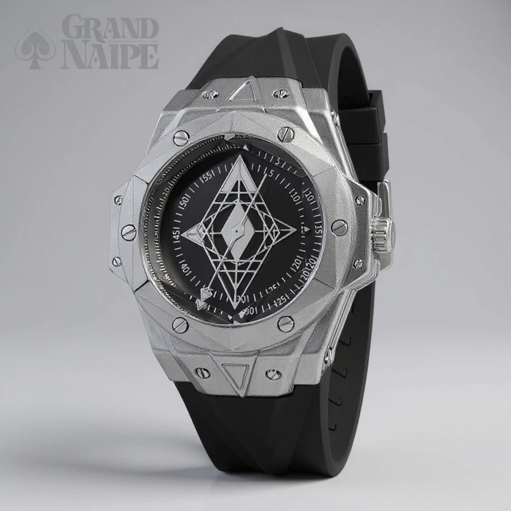 Relógio Masculino Prateado Grand Naipe – A Hora da Ascensão