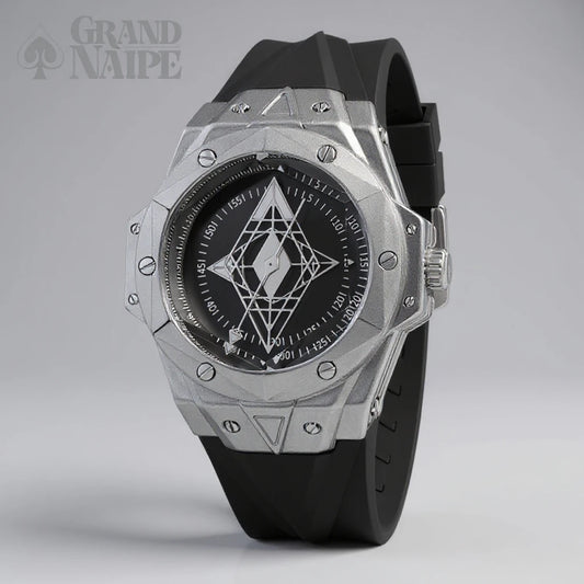 Relógio Masculino Prateado Grand Naipe – A Hora da Ascensão