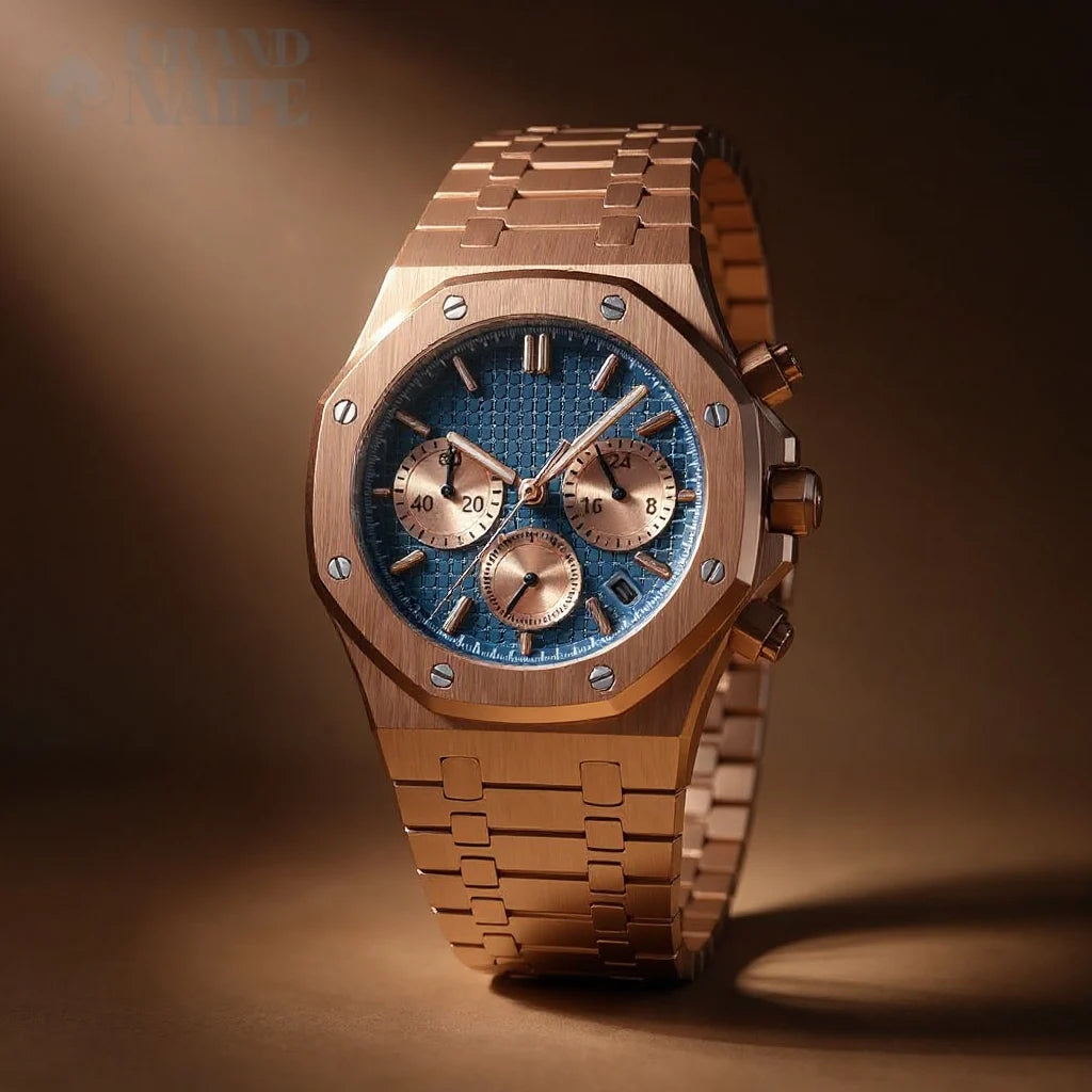 Relógio Cronógrafo Grand Naipe – Golden Blue