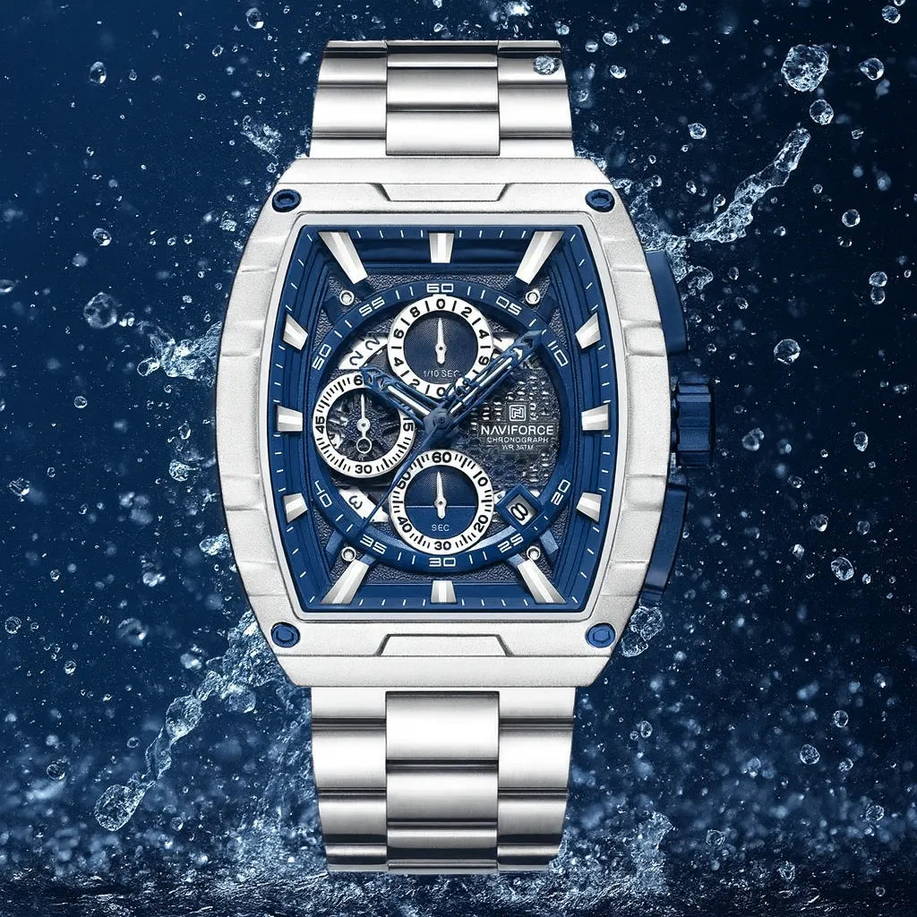 Relógio Cronógrafo Azul Force King