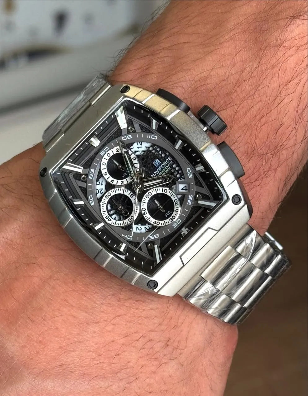 Relógio Cronógrafo Prata Force King