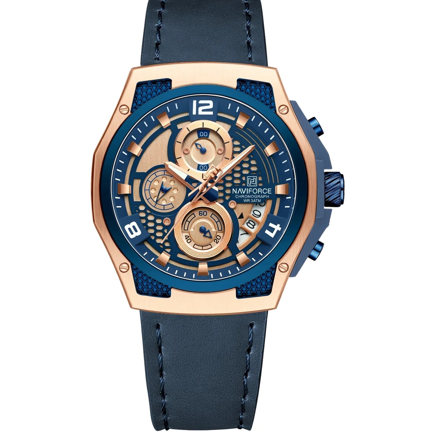 Relógio Cronógrafo Grand Naipe – Force Golden Blue