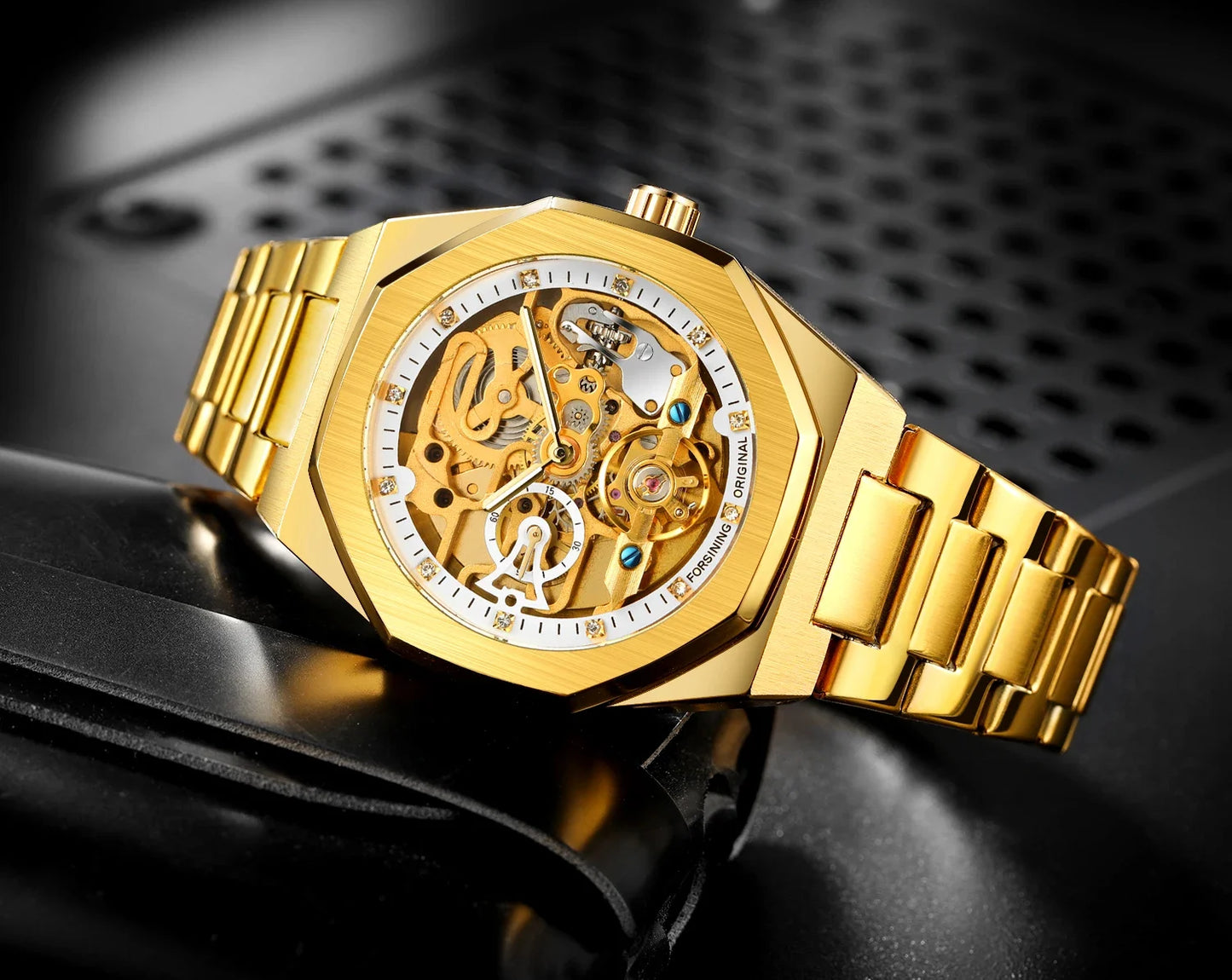 Relógio Automático Dourado Grand Naipe – Eskeleto Gold