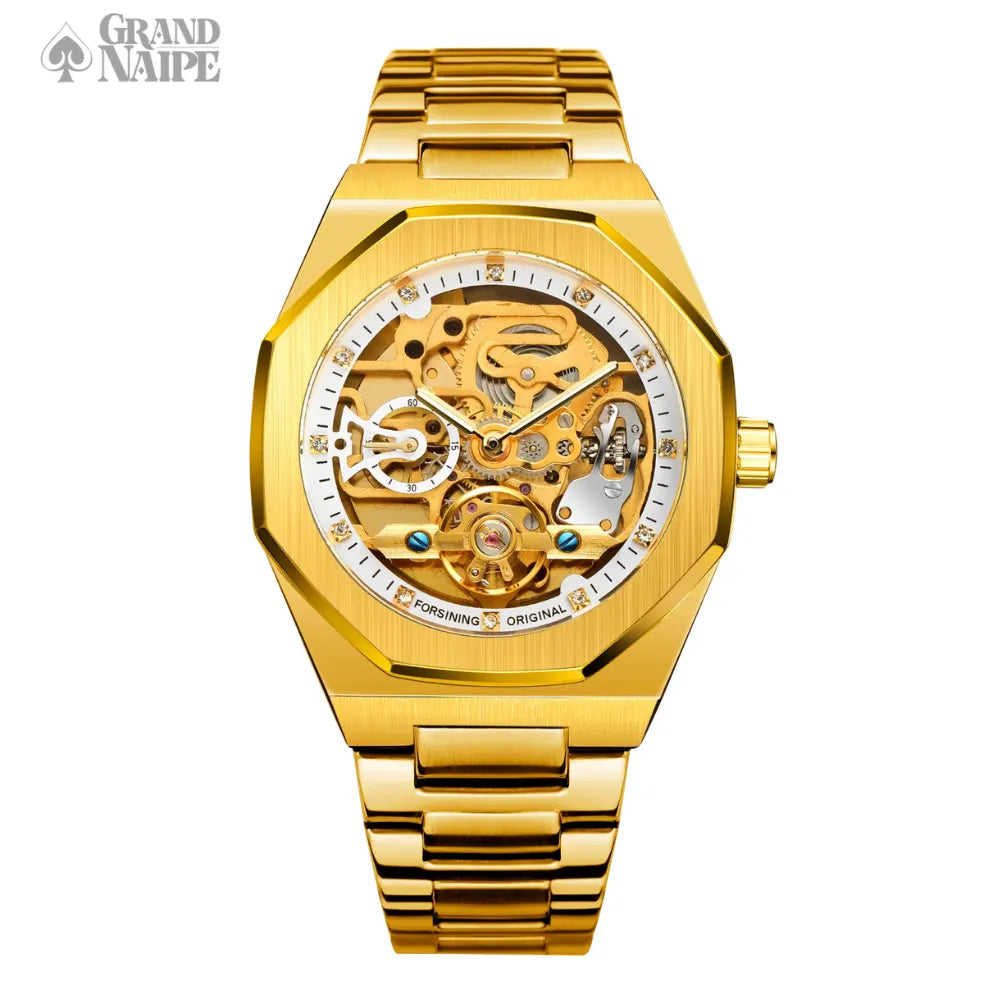 Relógio Automático Dourado Grand Naipe – Eskeleto Gold