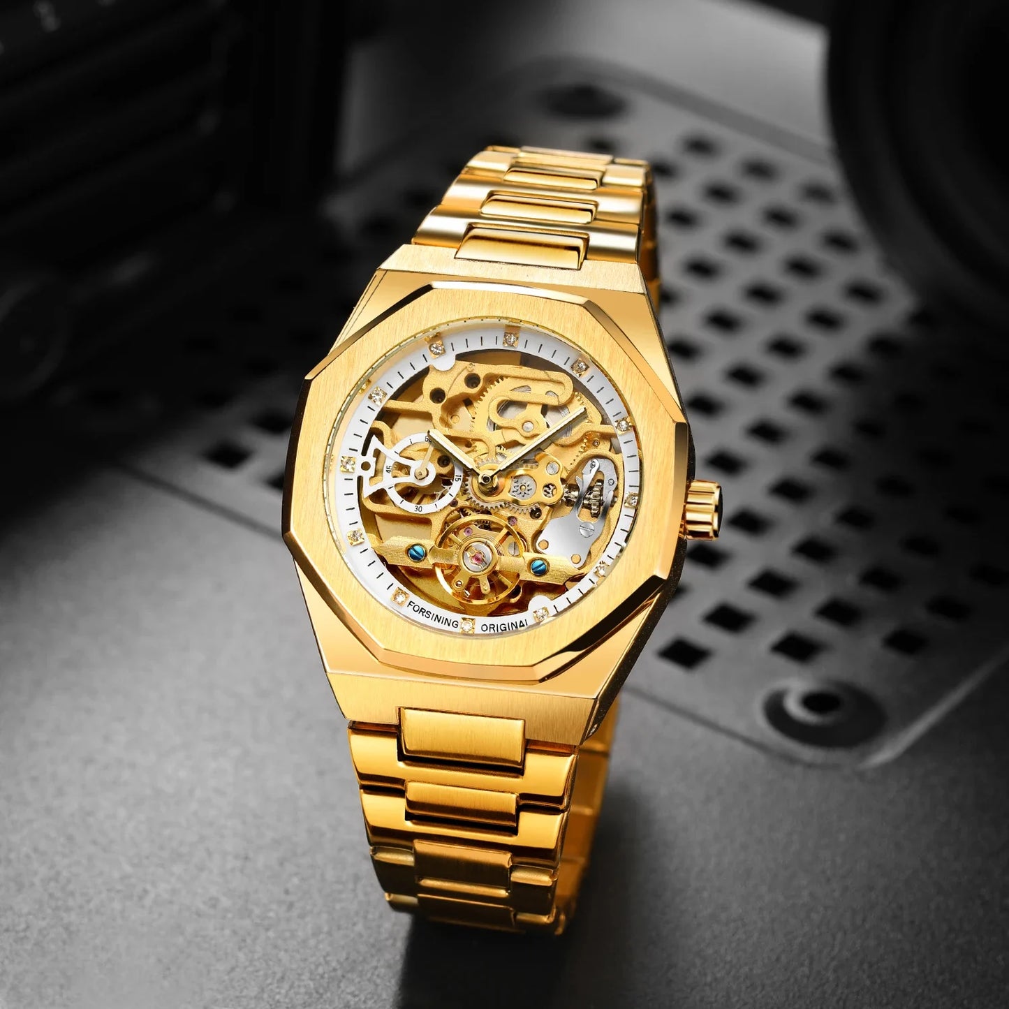 Relógio Automático Dourado Grand Naipe – Eskeleto Gold