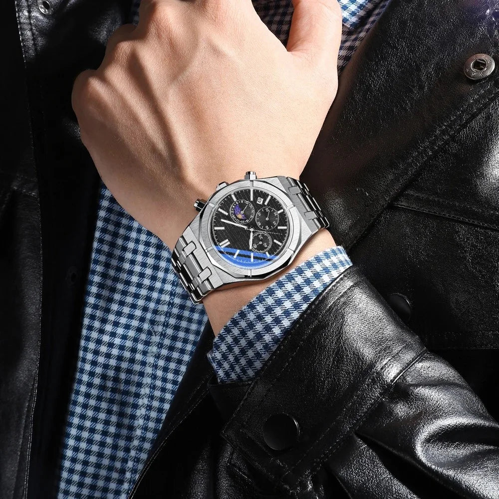 Relógio Cronógrafo Grand Naipe – Fases da Lua