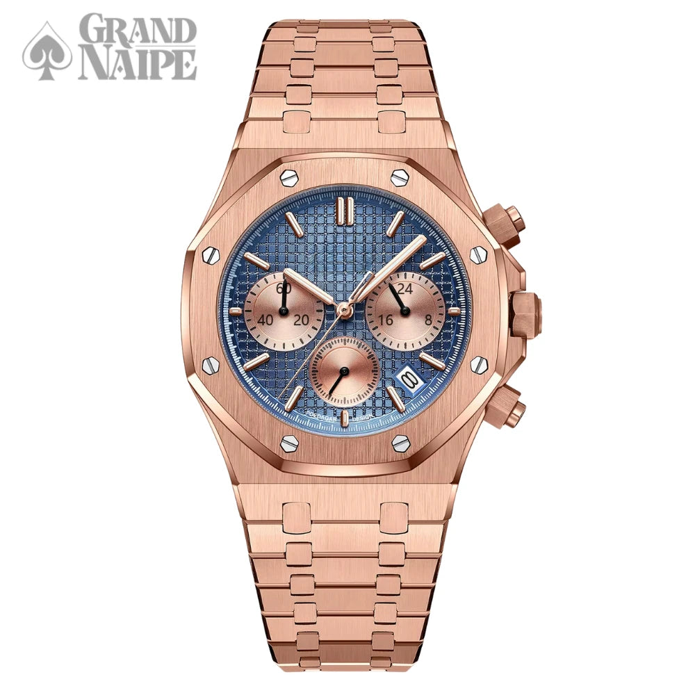 Relógio Cronógrafo Grand Naipe – Golden Blue