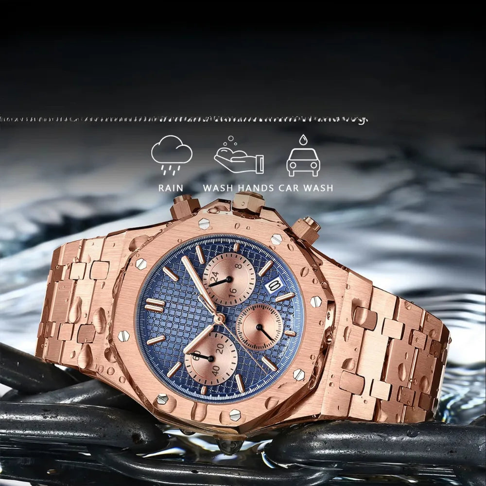 Relógio Cronógrafo Grand Naipe – Golden Blue