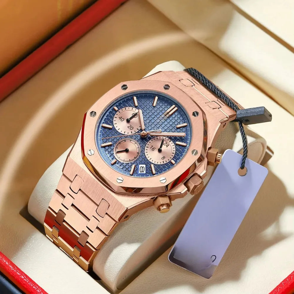 Relógio Cronógrafo Grand Naipe – Golden Blue