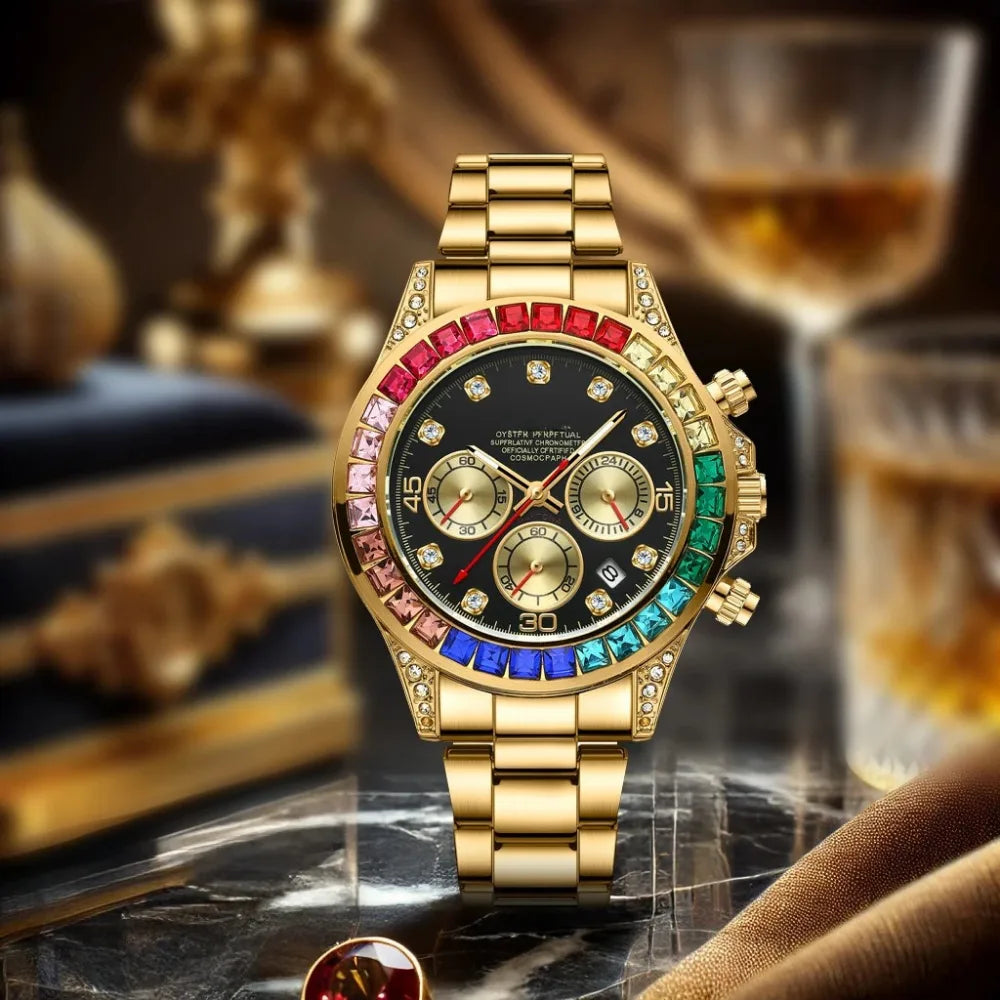 Relógio Cronógrafo Grand Naipe – Stone Golden