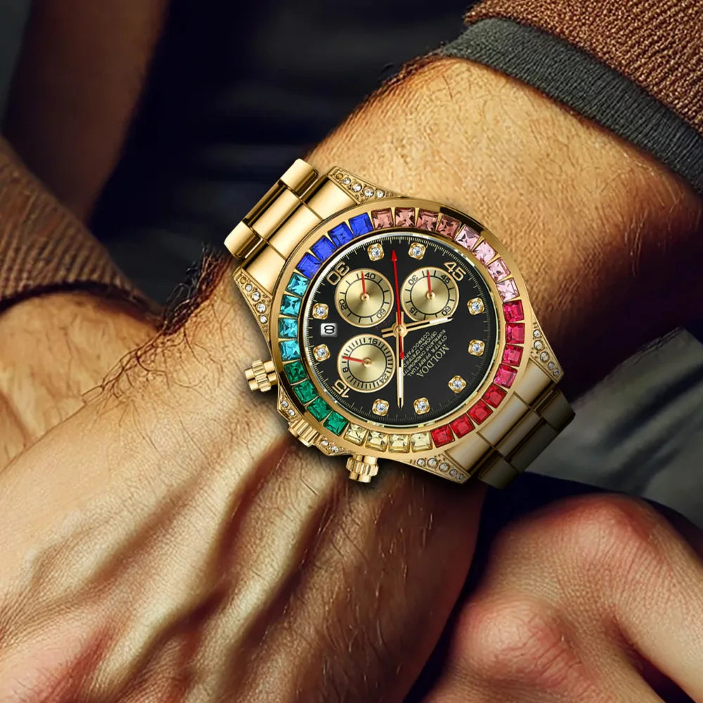 Relógio Cronógrafo Grand Naipe – Stone Golden