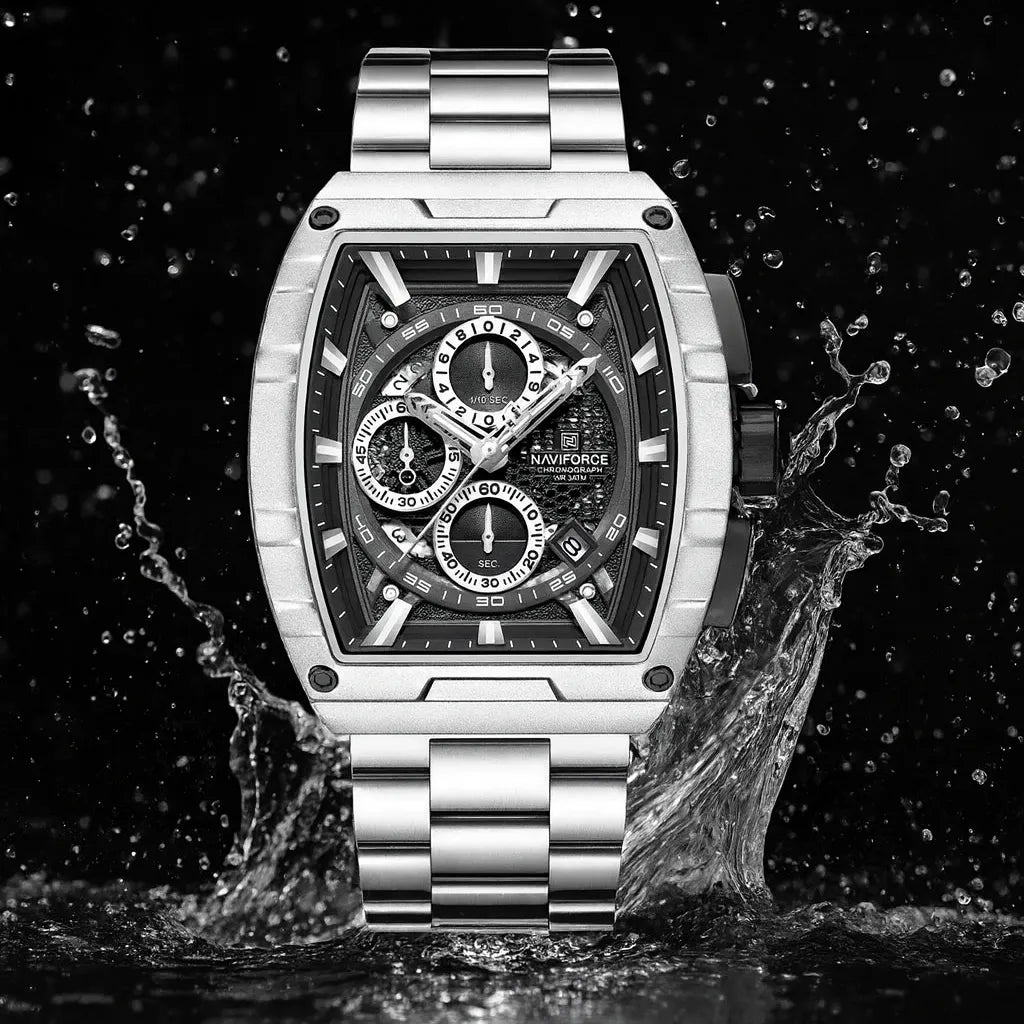 Relógio Cronógrafo Prata Force King