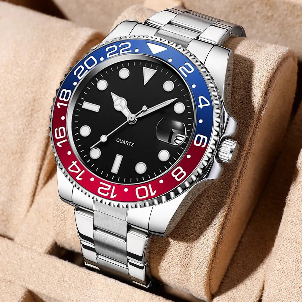 Relógio Masculino Grand Naipe – Date Azul e Vermelho