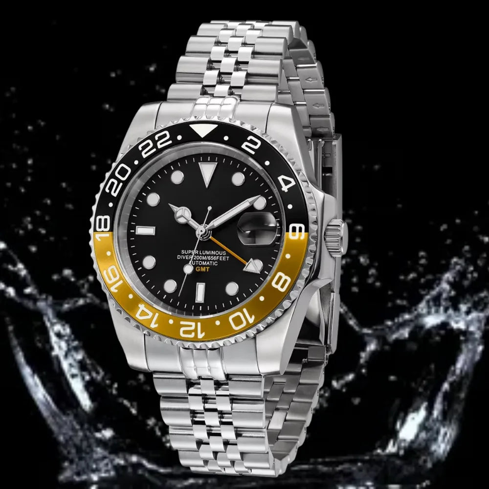 Relógio Masculino Grand Naipe – Date Preto e Amarelo