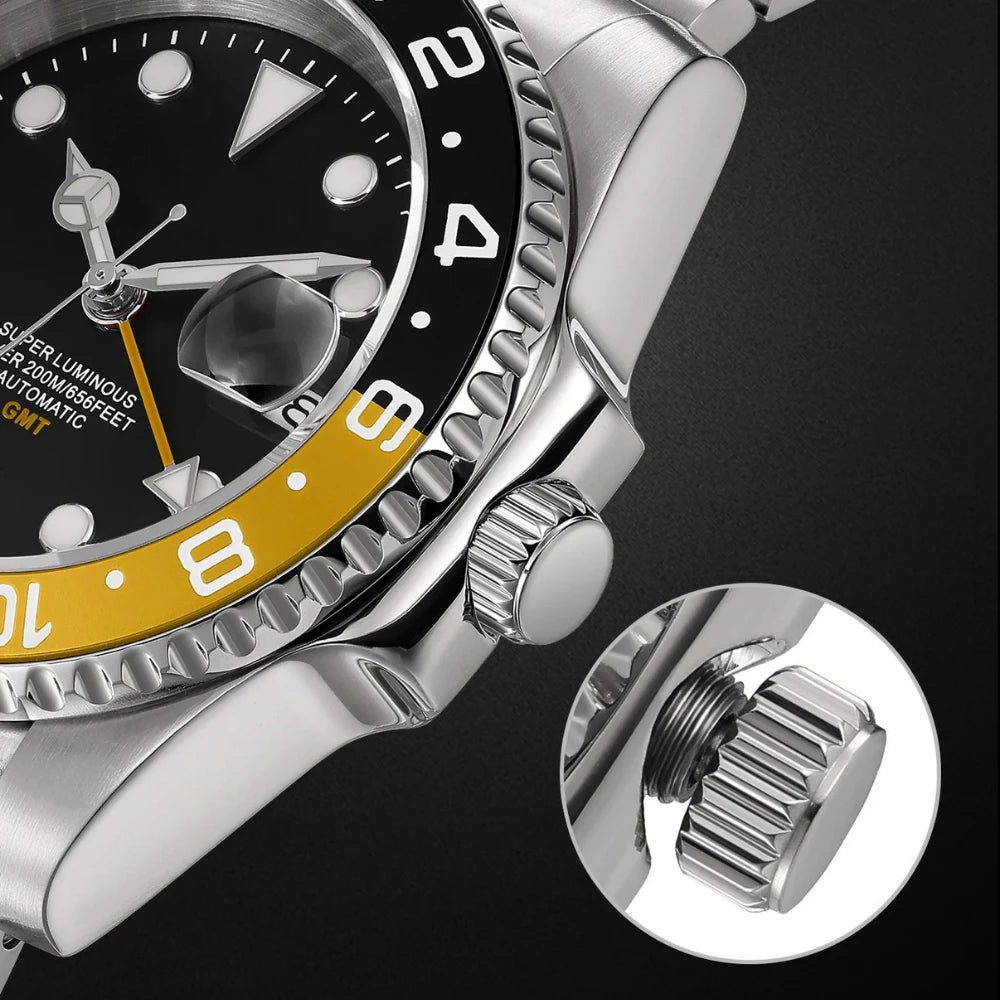 Relógio Masculino Grand Naipe – Date Preto e Amarelo