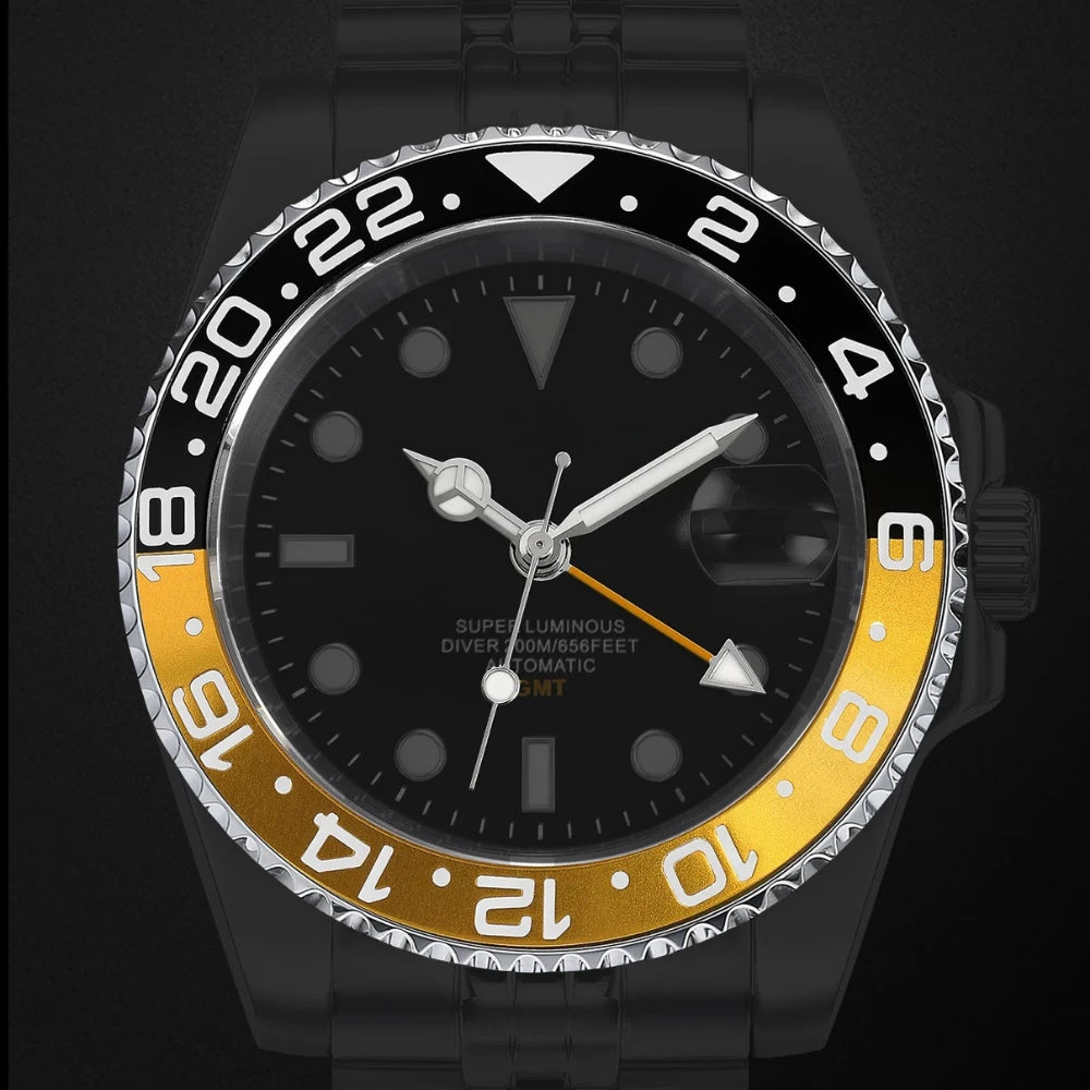 Relógio Masculino Grand Naipe – Date Preto e Amarelo