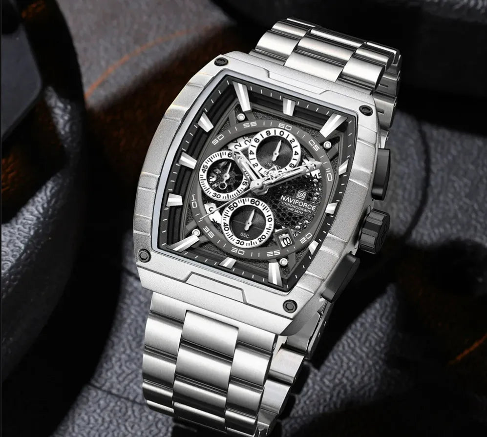 Relógio Cronógrafo Prata Force King