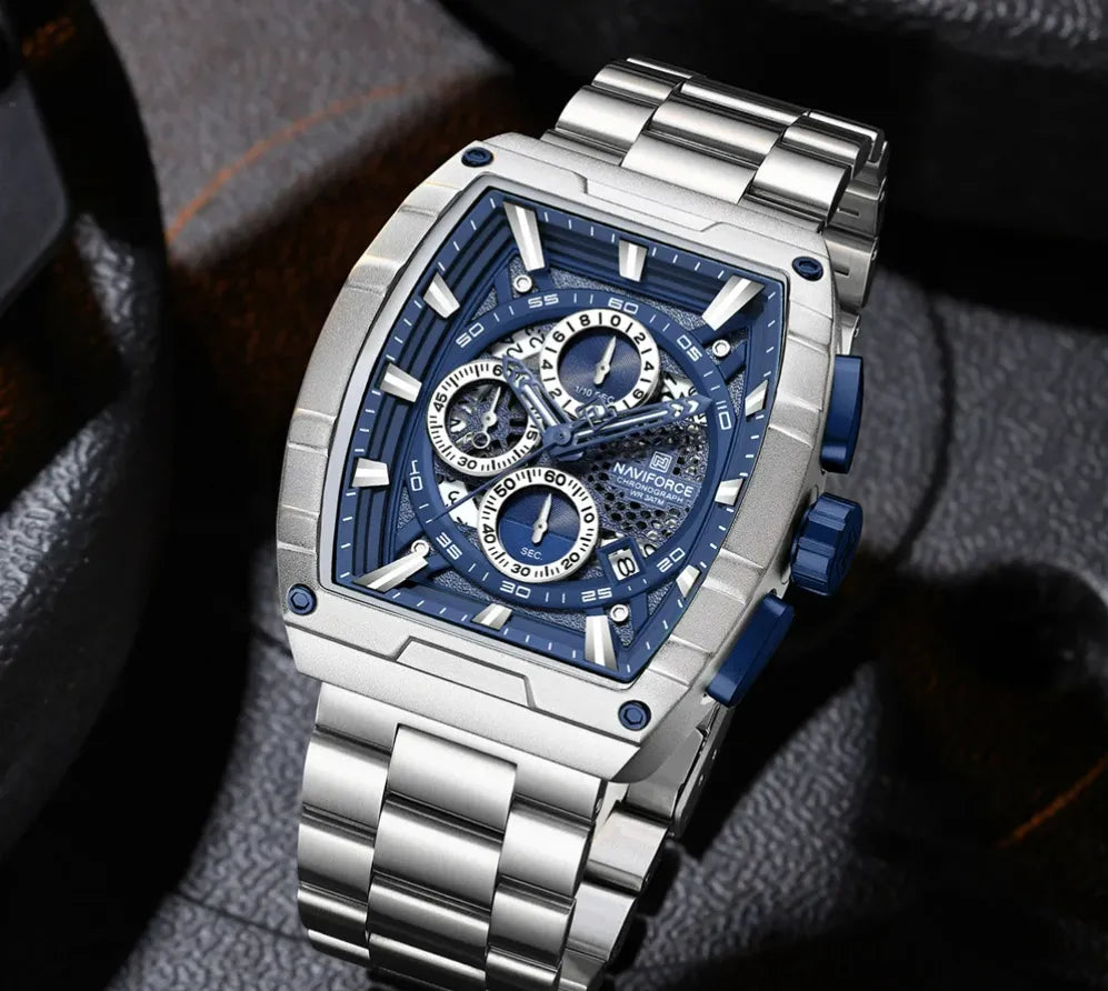 Relógio Cronógrafo Azul Force King