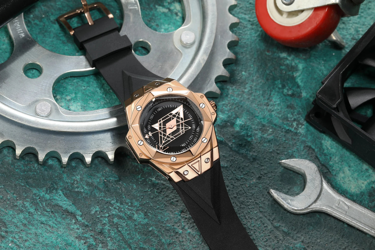 Relógio Masculino Dourado Grand Naipe – A Hora da Ascensão