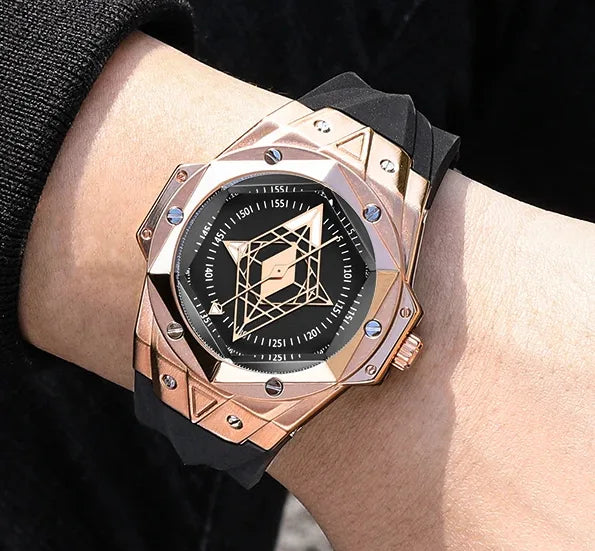 Relógio Masculino Dourado Grand Naipe – A Hora da Ascensão