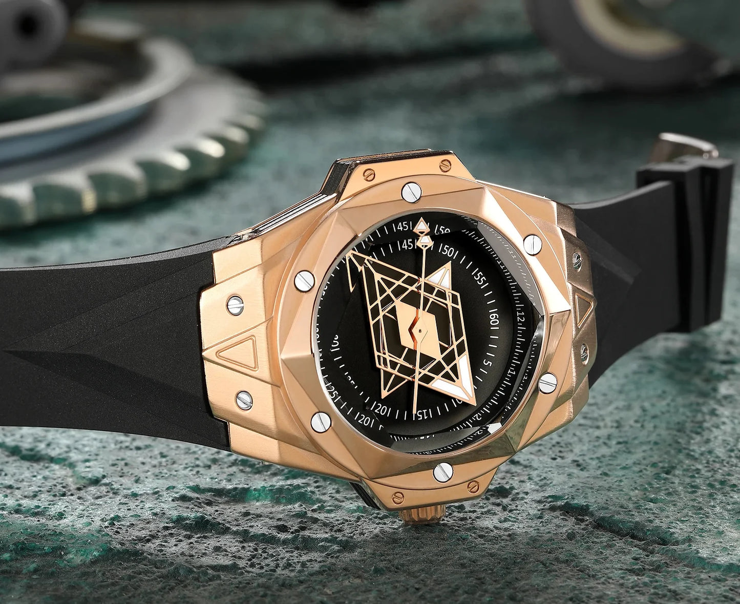 Relógio Masculino Dourado Grand Naipe – A Hora da Ascensão