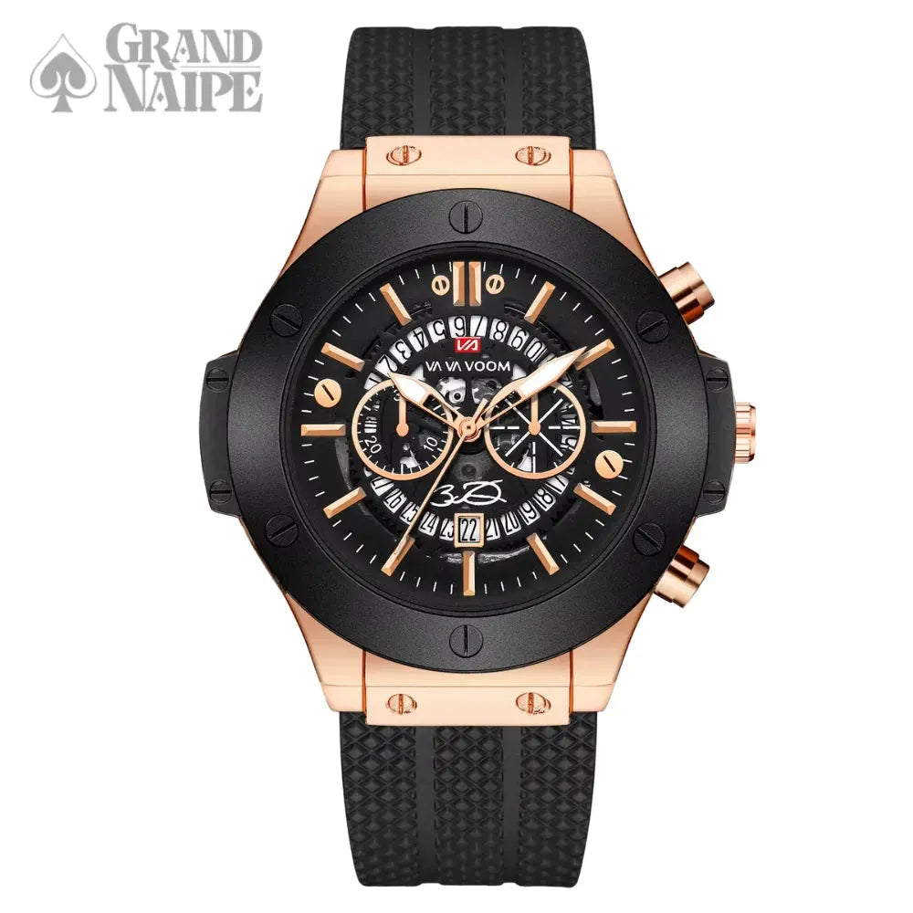 Relógio Masculino Preto e Dourado - Eclipse do Poder