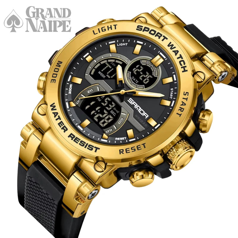 Relógio Masculino Dourado Grand Naipe – O Guardião do Tempo