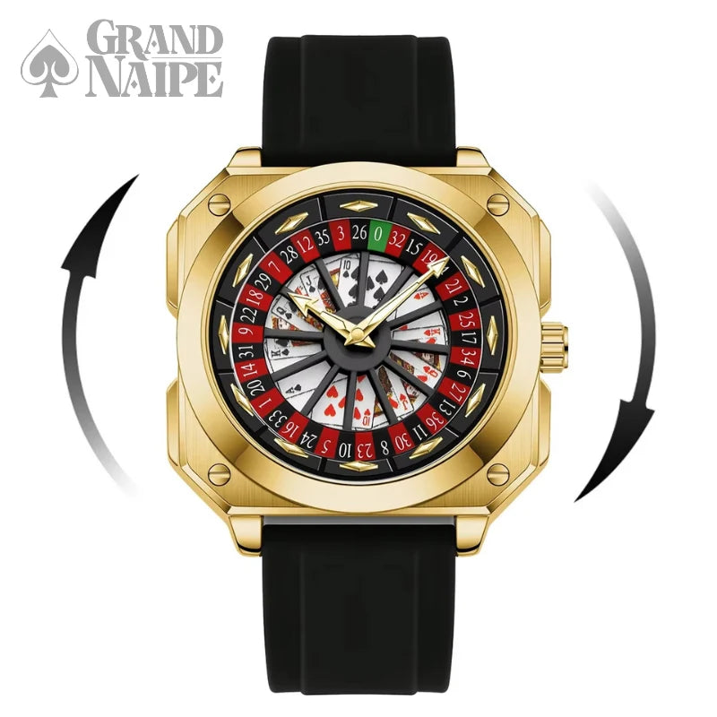 Relógio Masculino Dourado Grand Naipe – Roleta do Tempo