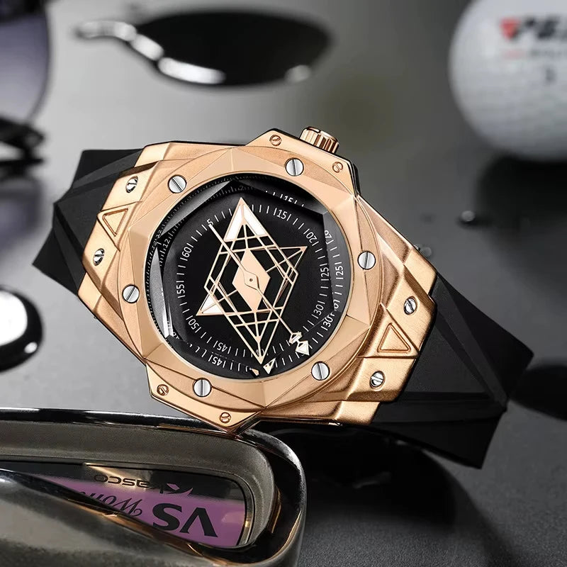 Relógio Masculino Dourado Grand Naipe – A Hora da Ascensão