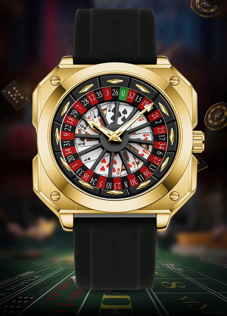 Relógio Masculino Dourado Grand Naipe – Roleta do Tempo