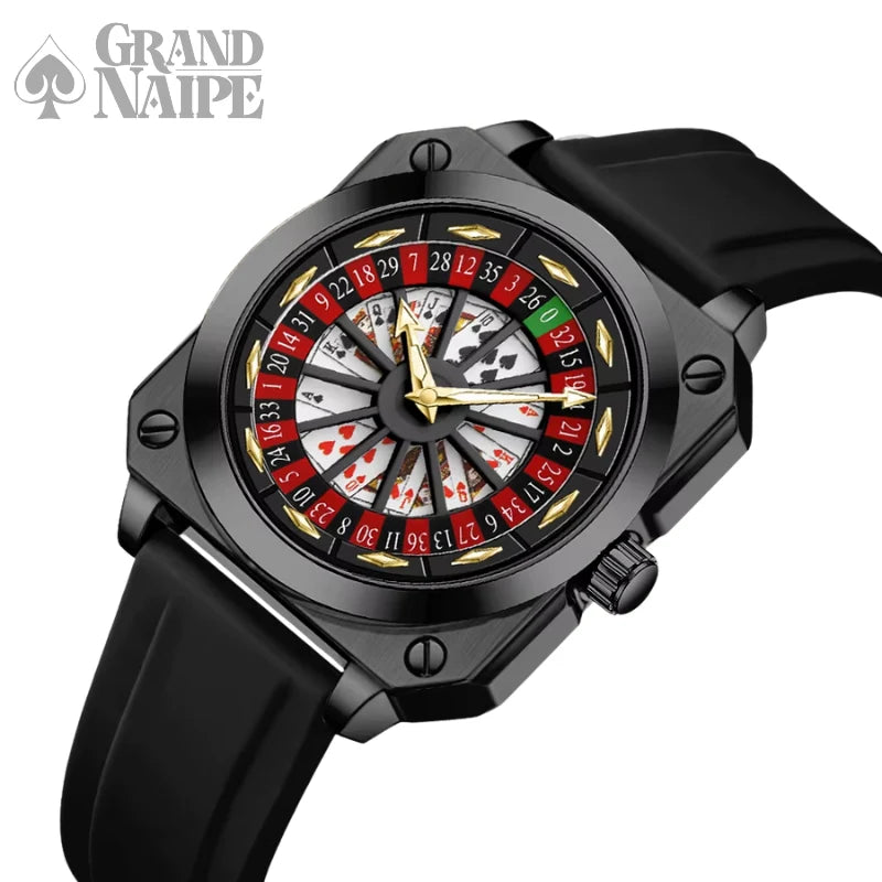 Relógio Masculino Preto Grand Naipe – Roleta do Tempo