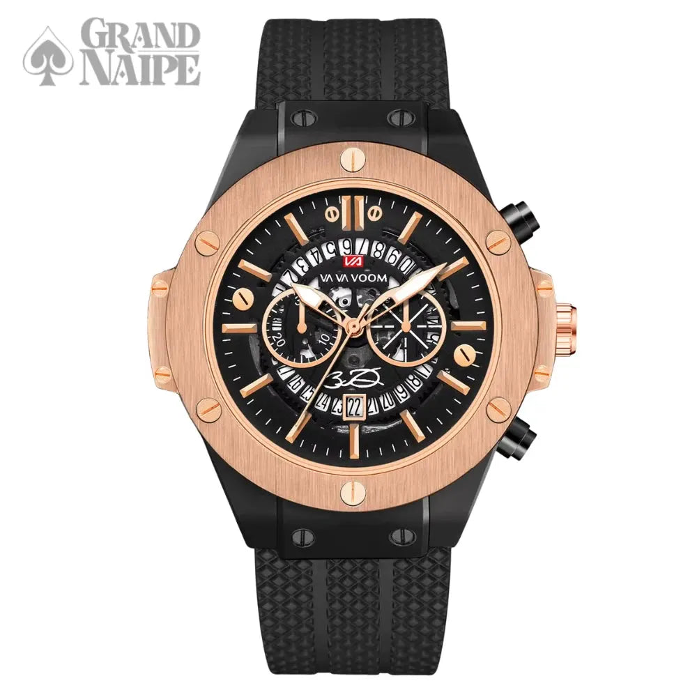 Relógio Masculino Dourado e Preto - Eclipse do Poder