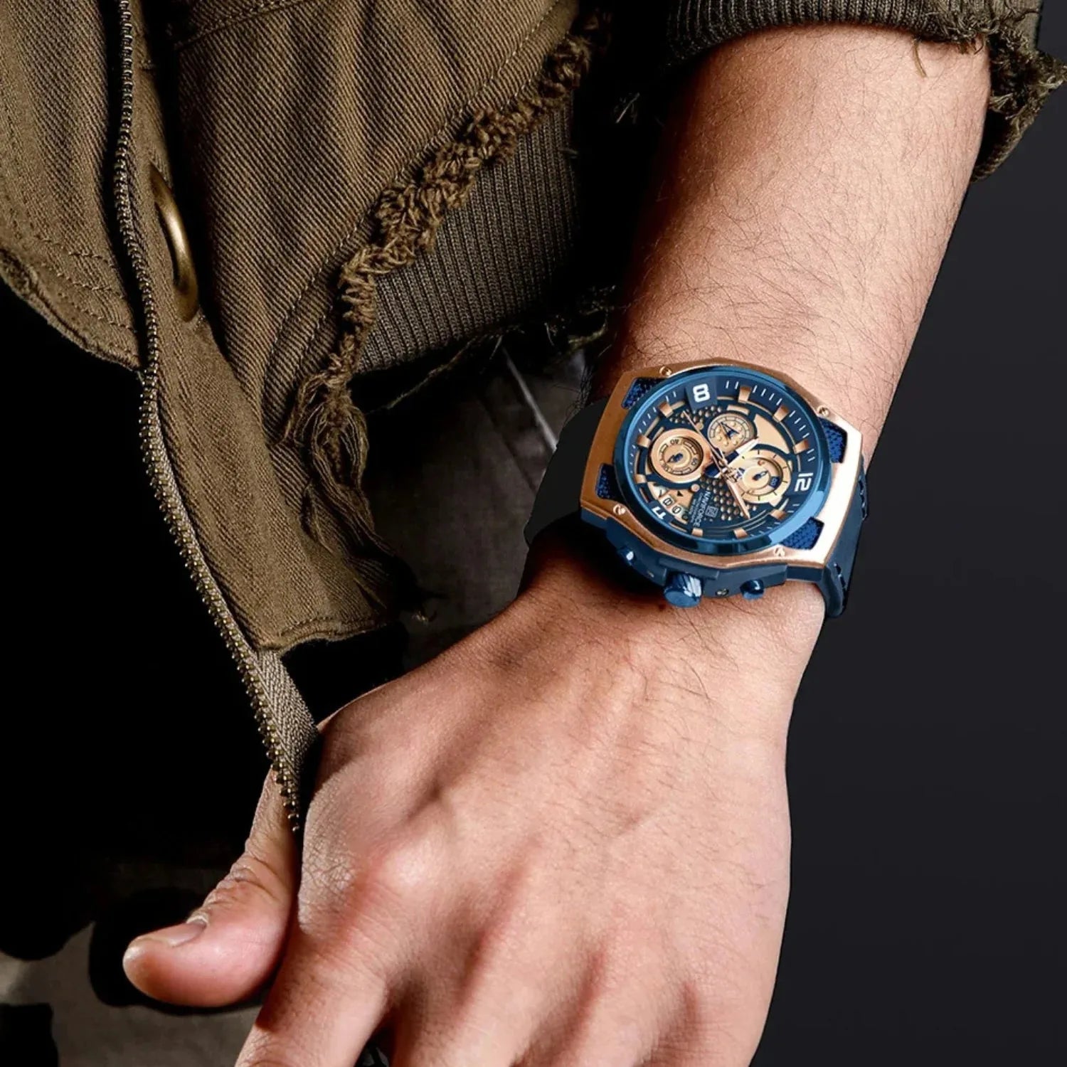 Relógio Cronógrafo Grand Naipe – Force Golden Blue