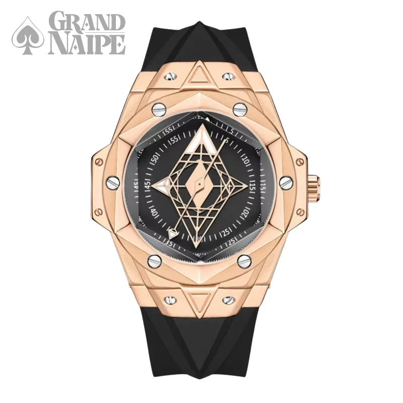 Relógio Masculino Dourado Grand Naipe – A Hora da Ascensão