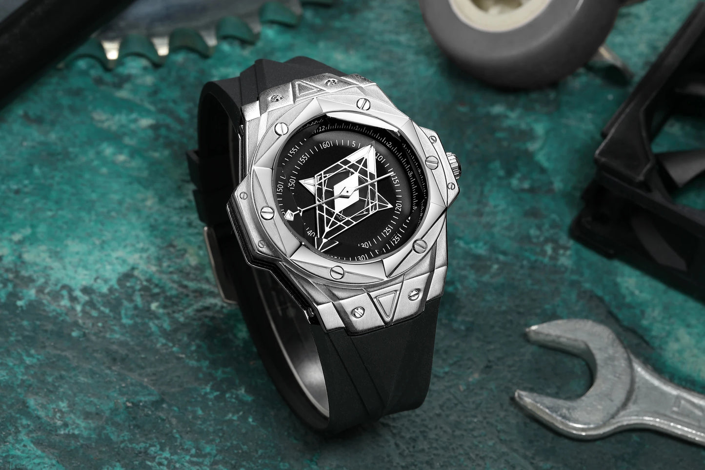 Relógio Masculino Prateado Grand Naipe – A Hora da Ascensão