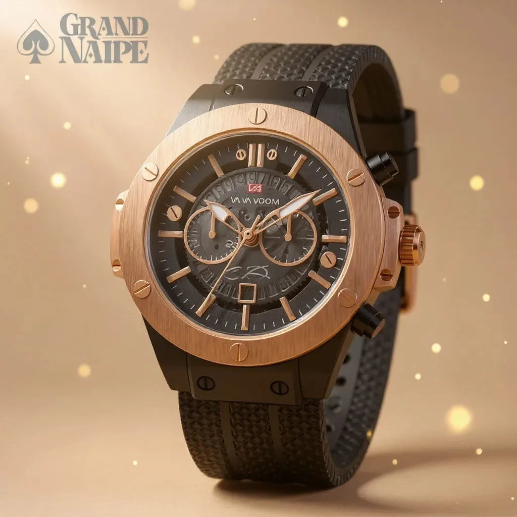 Relógio Masculino Dourado e Preto - Eclipse do Poder